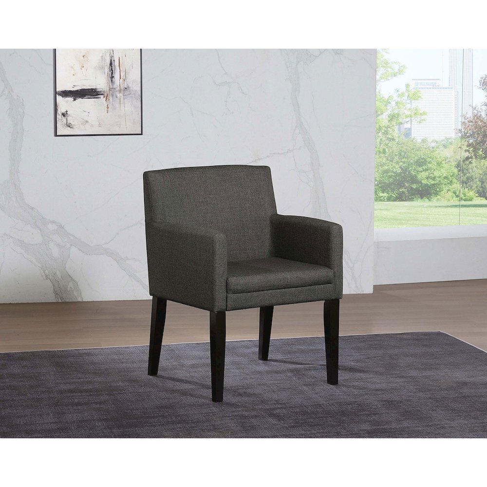 Catherine Upholstered Dining Arm Chair Grey (Set of 2). Picture 10