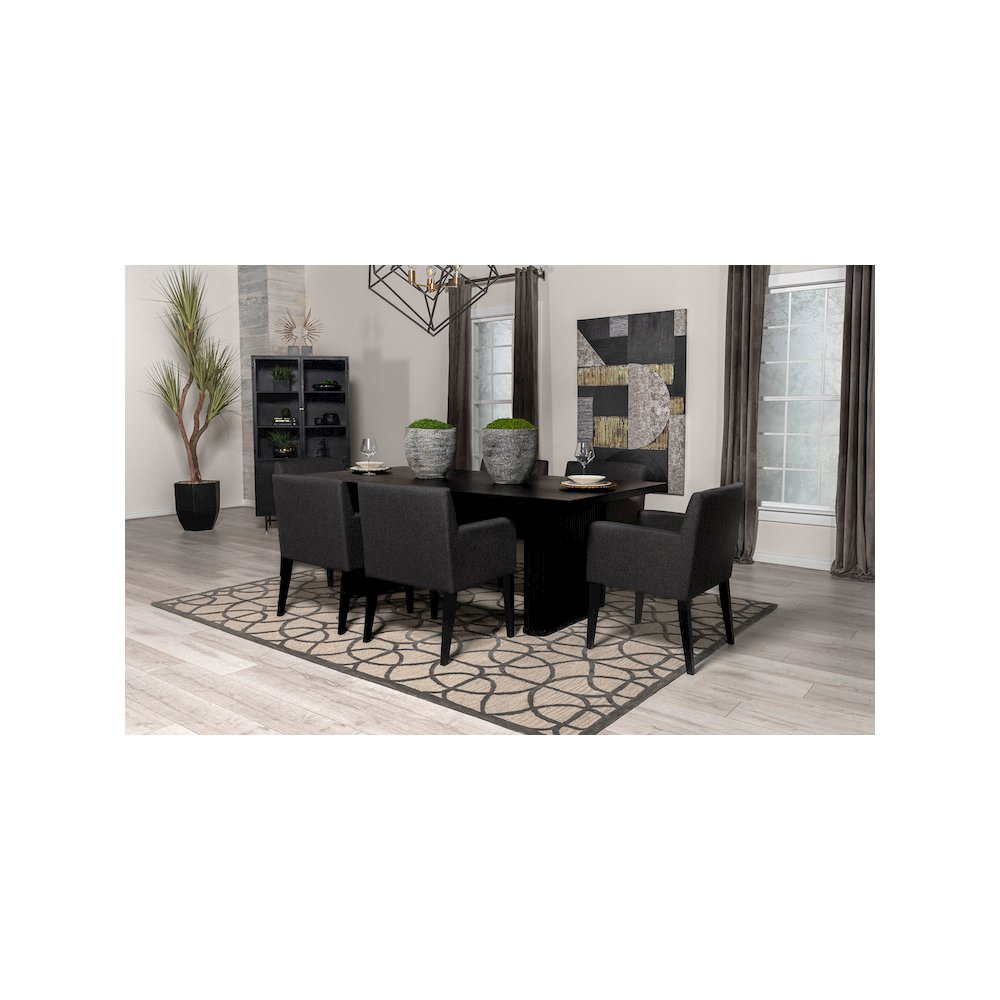 Catherine Upholstered Dining Arm Chair Grey (Set of 2). Picture 12