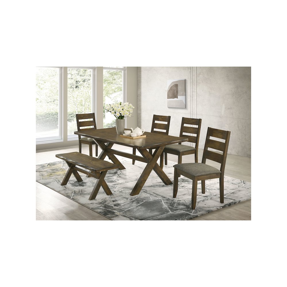 Alston Wood Dining Bench Knotty Nutmeg. Picture 7