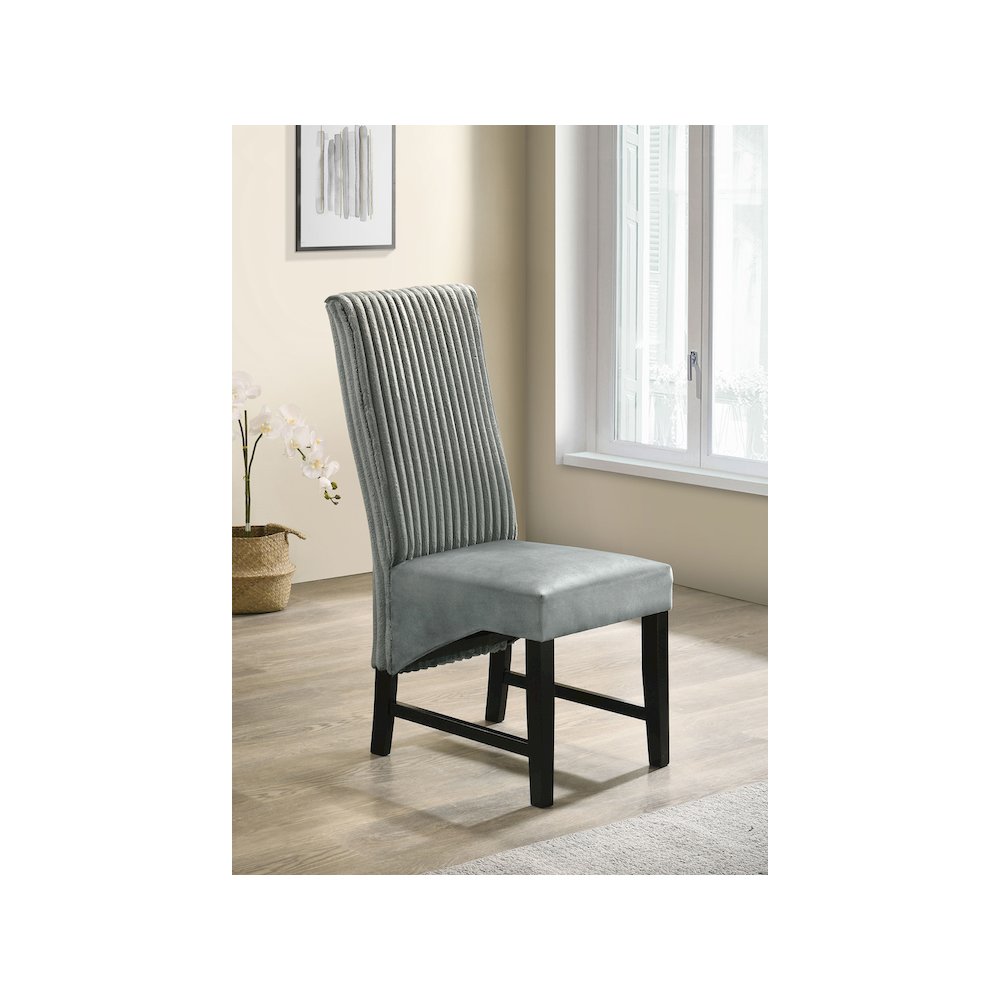 Barrand Upholstered Dining Side Chair Grey (Set of 2). Picture 10
