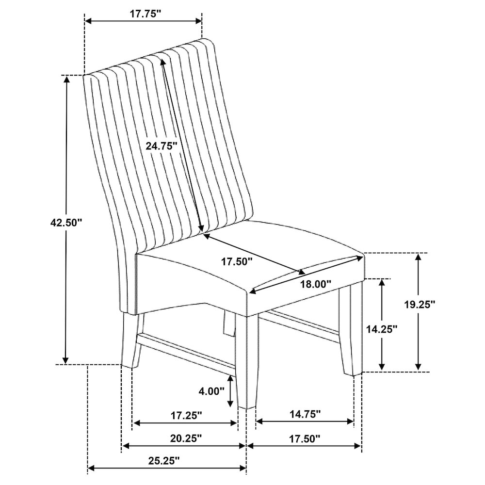 Barrand Upholstered Dining Side Chair Grey (Set of 2). Picture 12