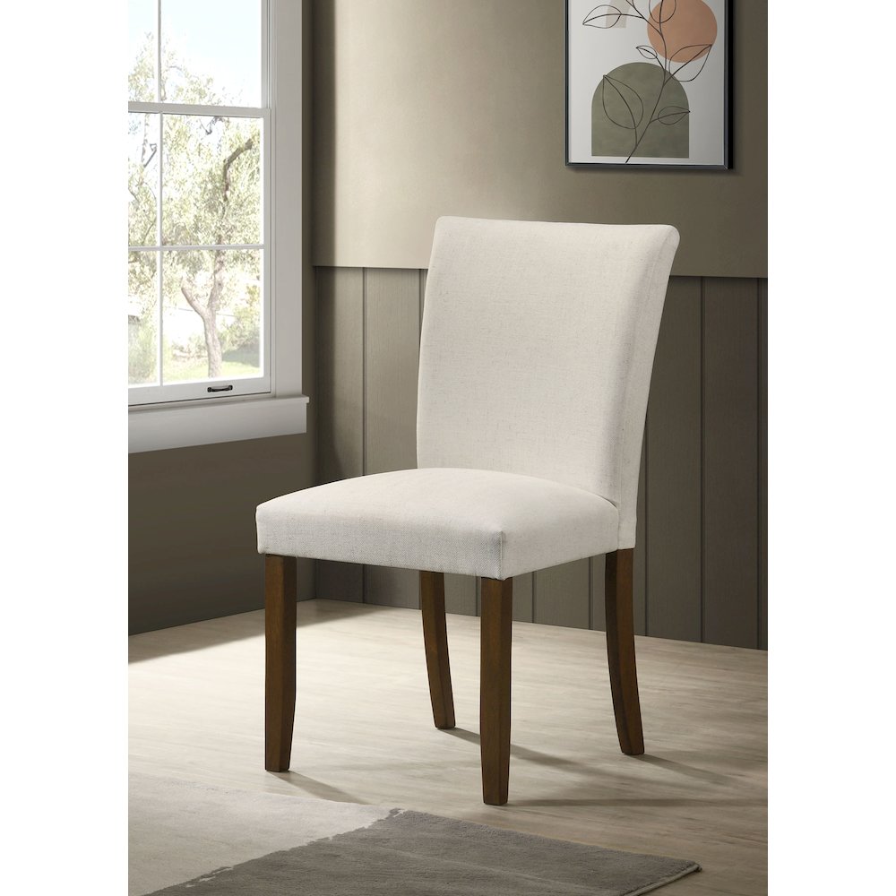 Cantley Upholstered Dining Side Chair Beige (Set of 2). Picture 2