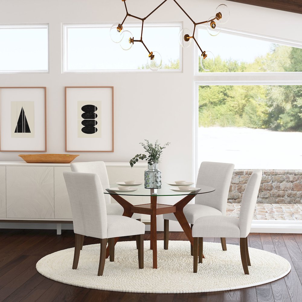Cantley Upholstered Dining Side Chair Beige (Set of 2). Picture 13