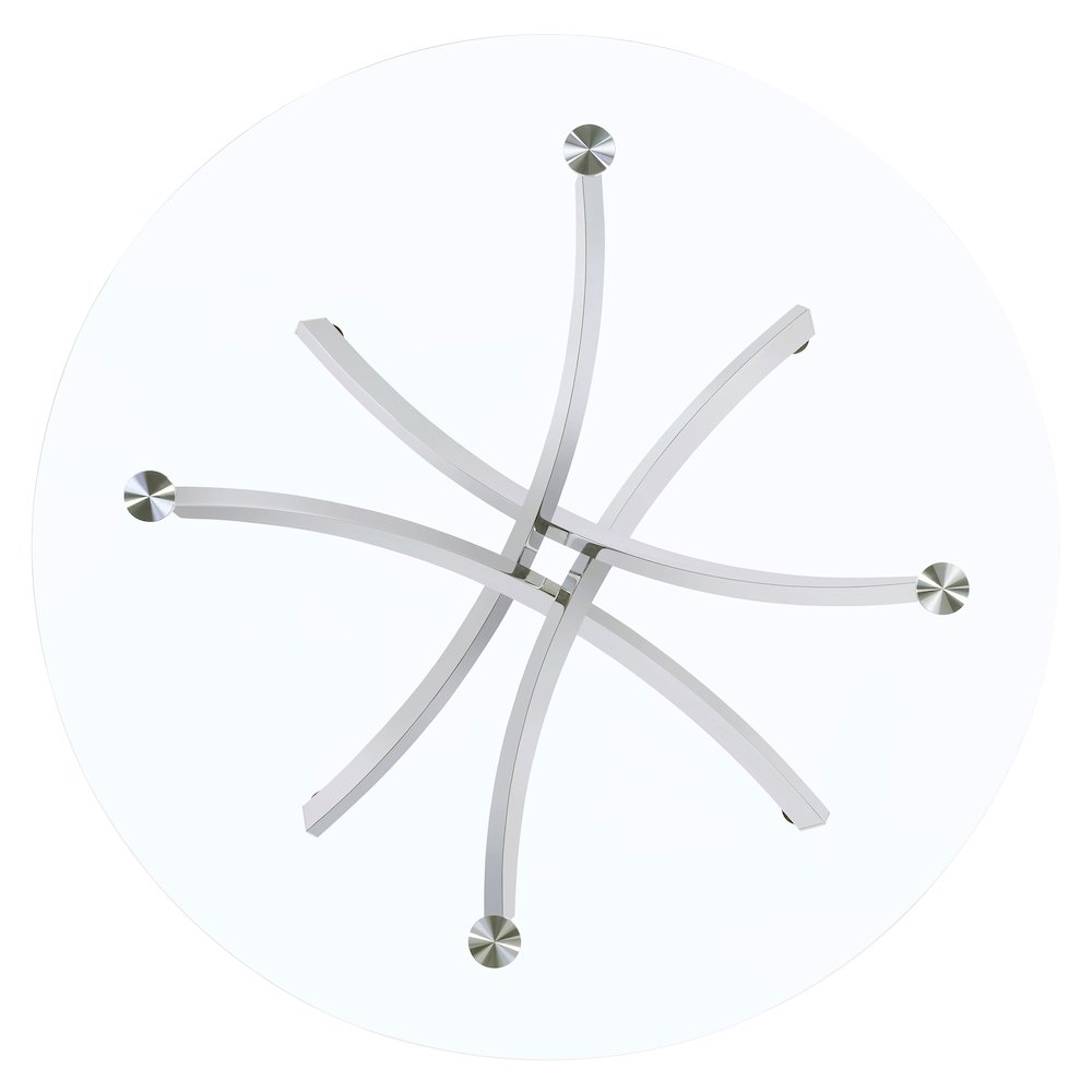 Beckham Round 46-inch Glass Top Dining Table Chrome. Picture 3
