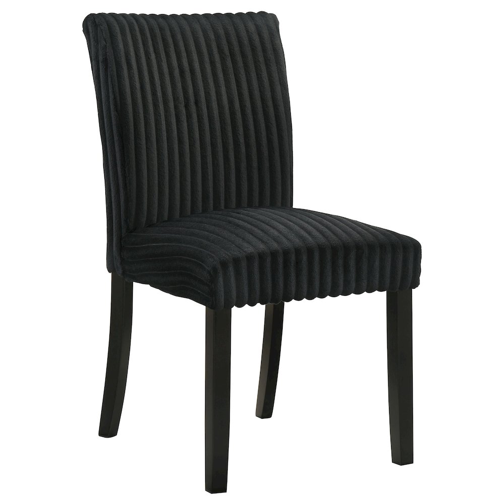 Dermott Upholstered Parson Dining Side Chair Black (Set of 2). Picture 3
