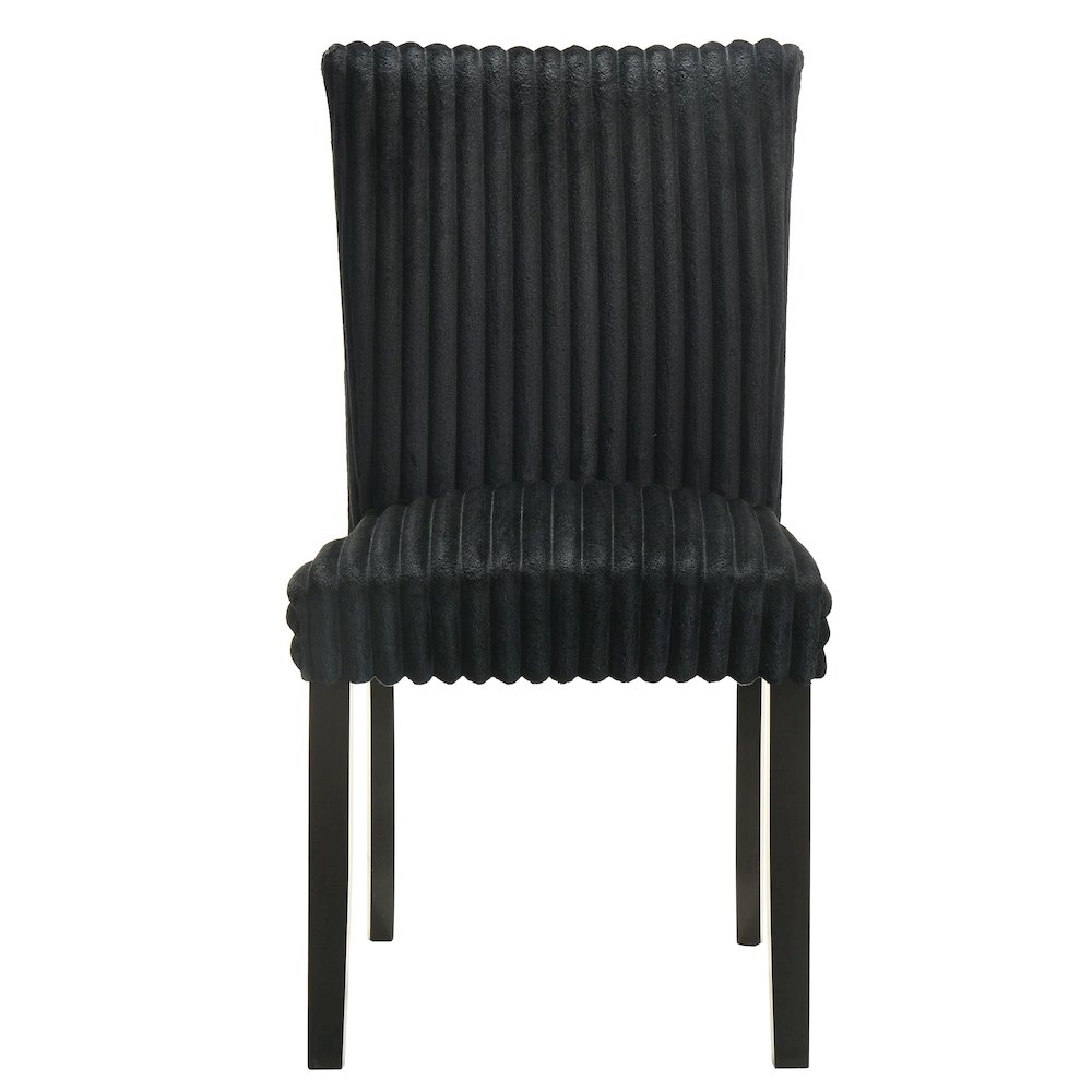 Dermott Upholstered Parson Dining Side Chair Black (Set of 2). Picture 4