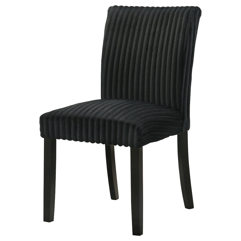 Dermott Upholstered Parson Dining Side Chair Black (Set of 2). Picture 5
