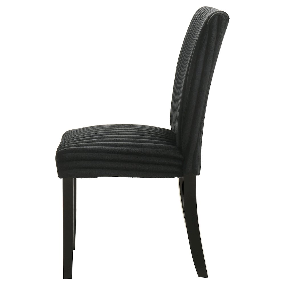 Dermott Upholstered Parson Dining Side Chair Black (Set of 2). Picture 6