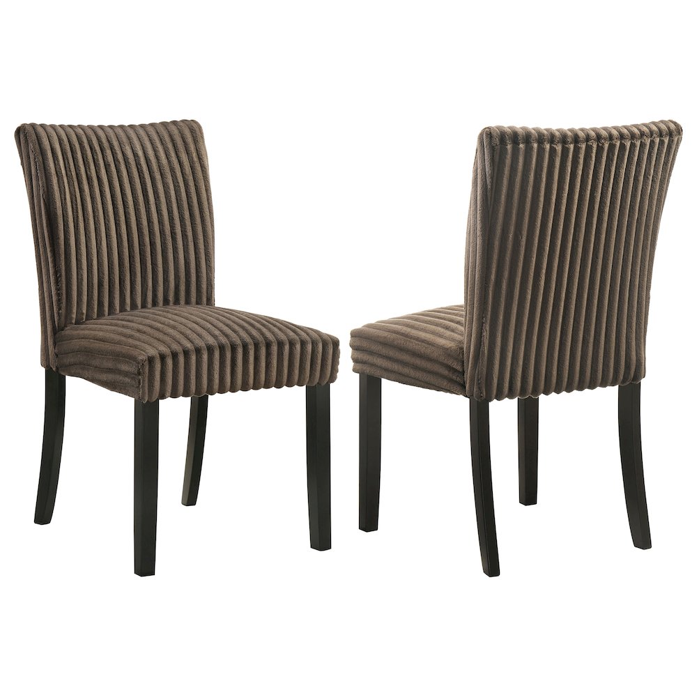 Dermott Upholstered Parson Dining Side Chair Chocolate (Set of 2). Picture 1