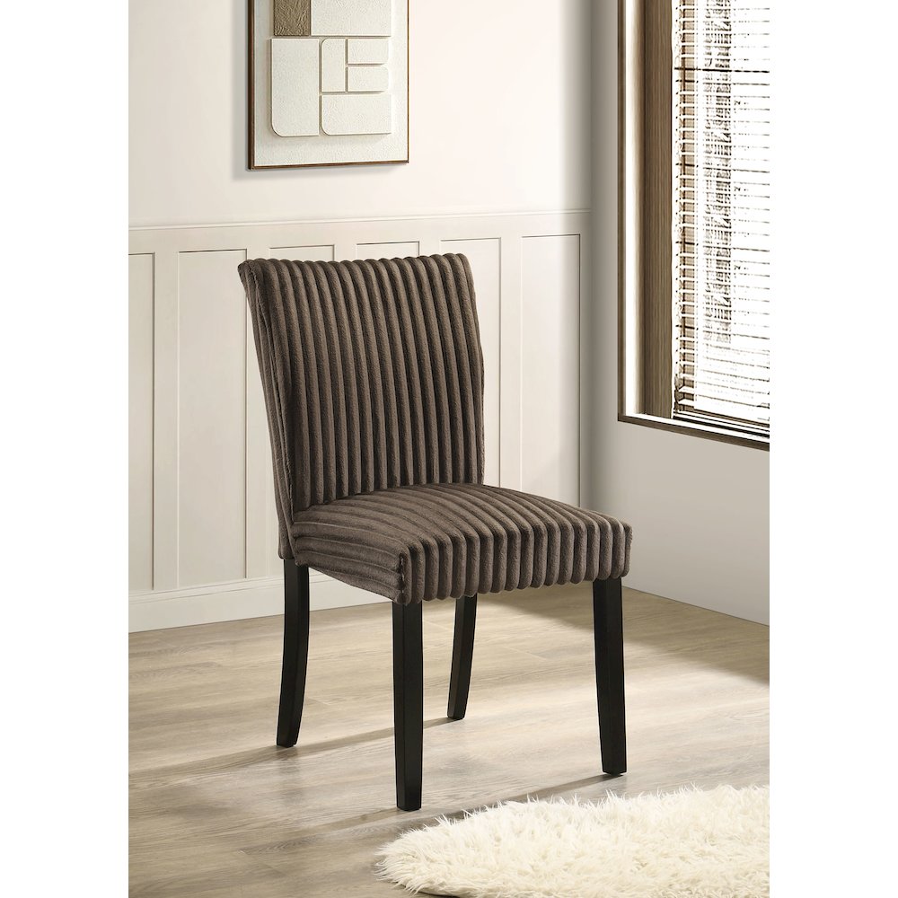Dermott Upholstered Parson Dining Side Chair Chocolate (Set of 2). Picture 2