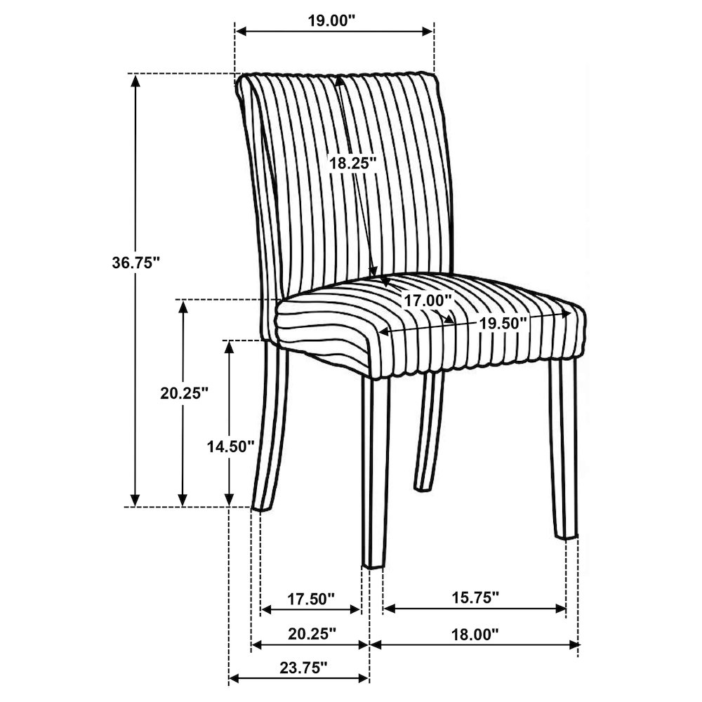 Dermott Upholstered Parson Dining Side Chair Chocolate (Set of 2). Picture 11