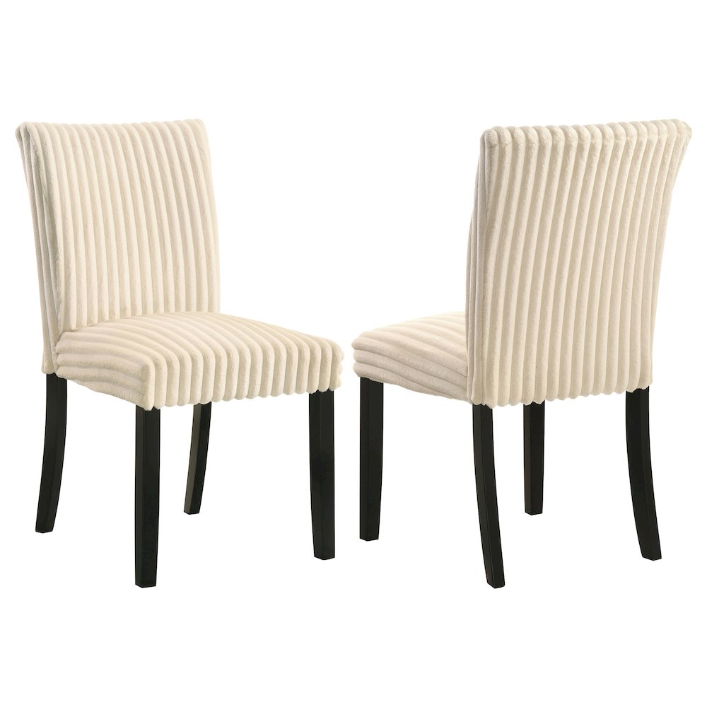 Dermott Upholstered Parson Dining Side Chair Cream (Set of 2). Picture 1