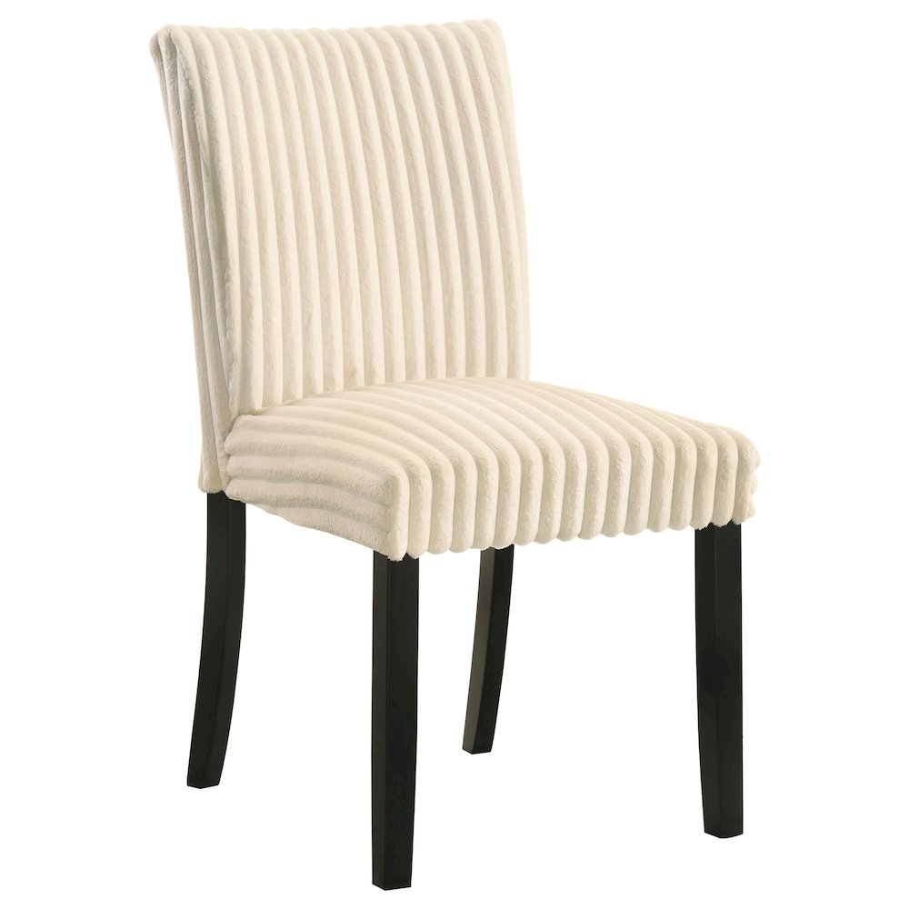 Dermott Upholstered Parson Dining Side Chair Cream (Set of 2). Picture 3