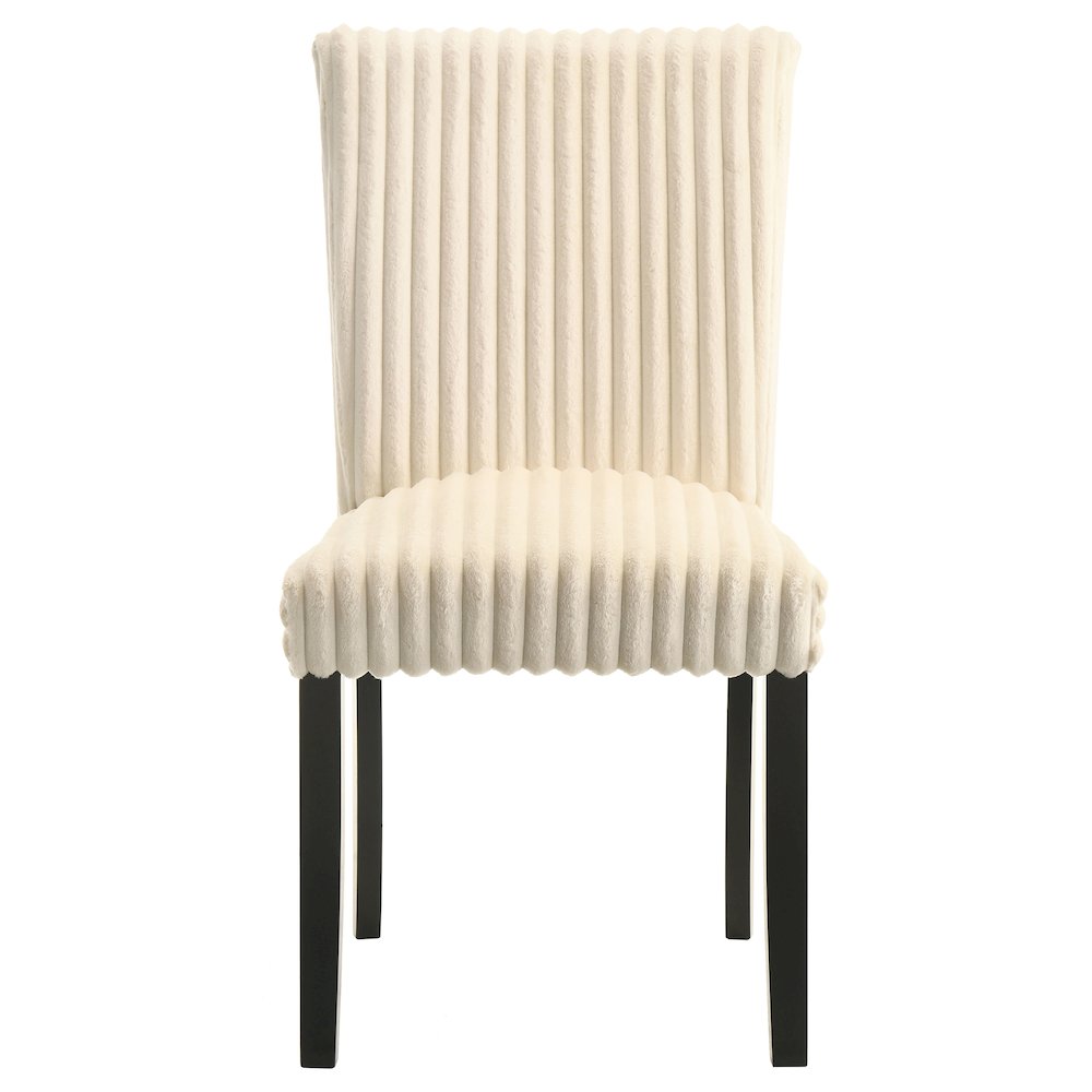 Dermott Upholstered Parson Dining Side Chair Cream (Set of 2). Picture 4
