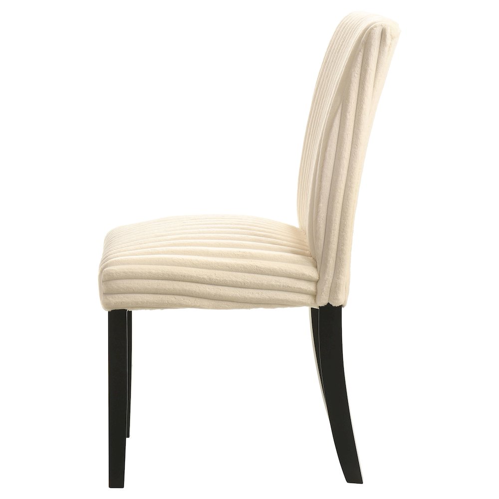 Dermott Upholstered Parson Dining Side Chair Cream (Set of 2). Picture 6