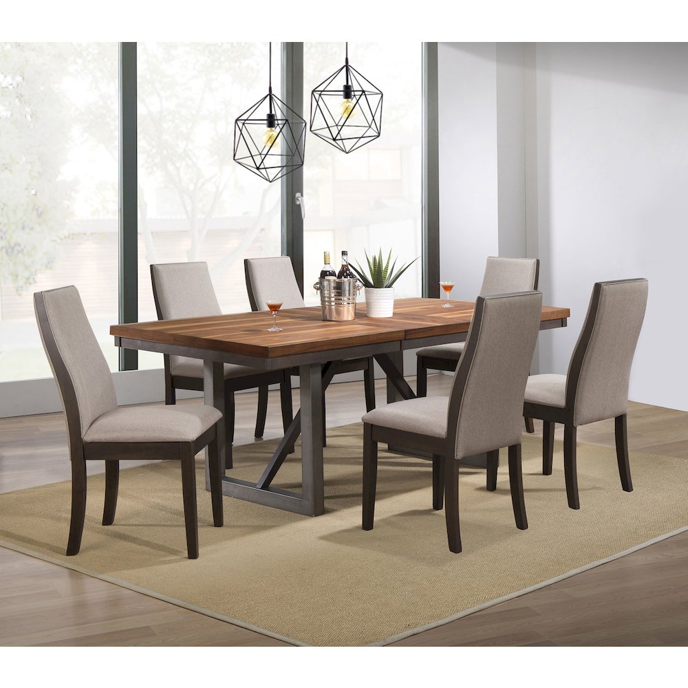 Spring Creek 7-piece Rectangular Dining Table Set Taupe. Picture 1