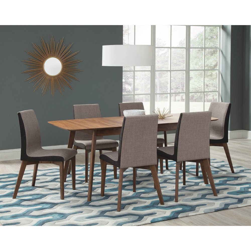 Redbridge 7-piece Rectangular Dining Set Natural Walnut. Picture 1