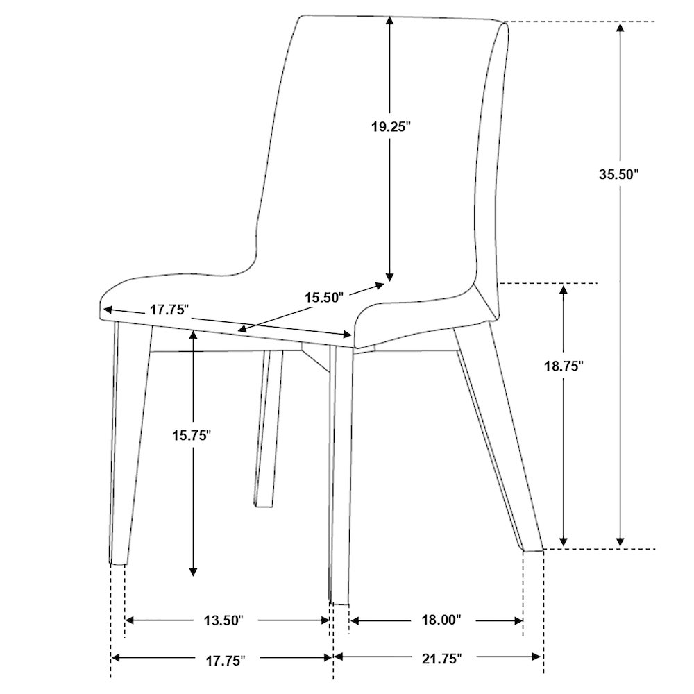 Redbridge Upholstered Dining Side Chair Walnut (Set of 2). Picture 8