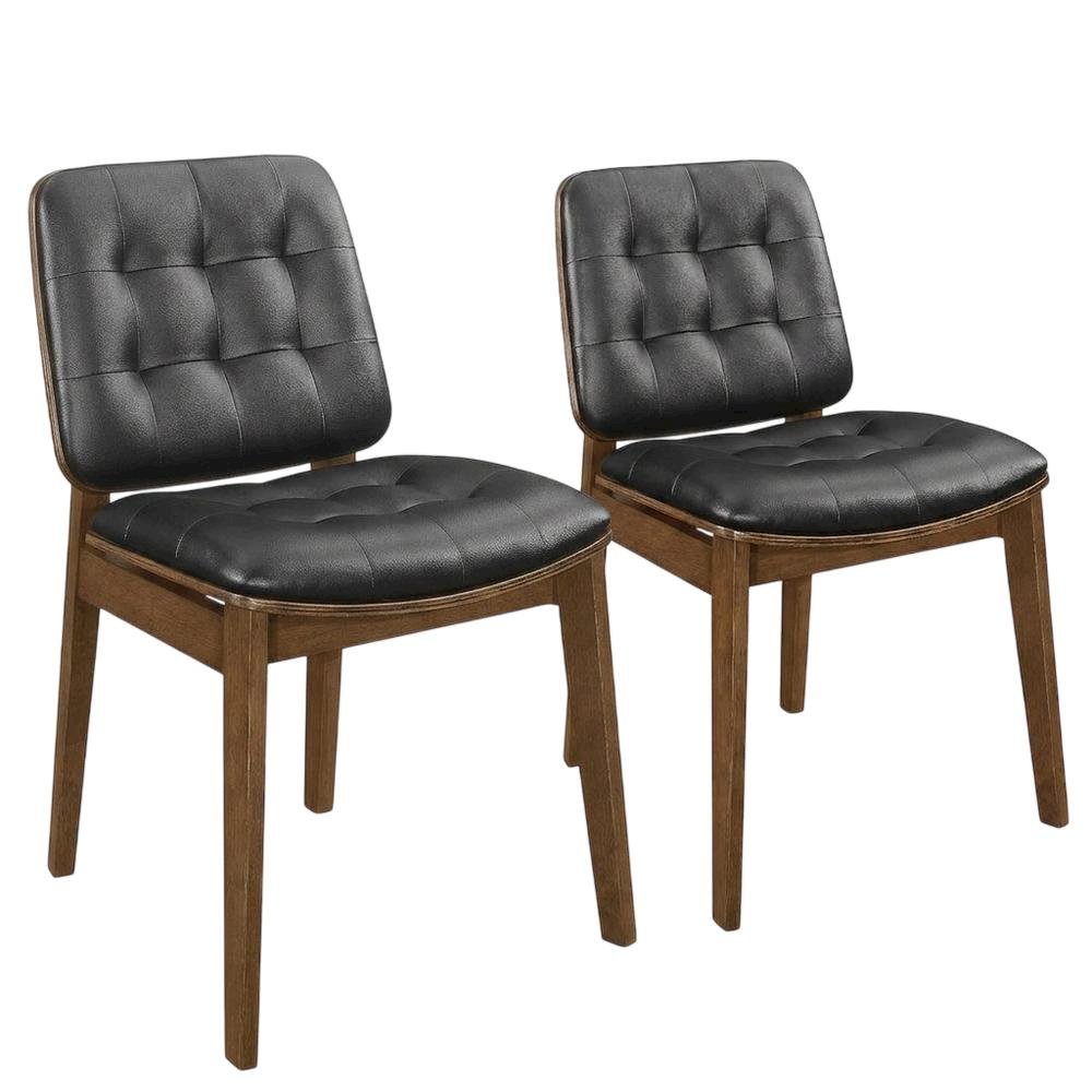 Polyester Upholstered Mid-Century Modern Dining Side Chair, Set of 2. Picture 1