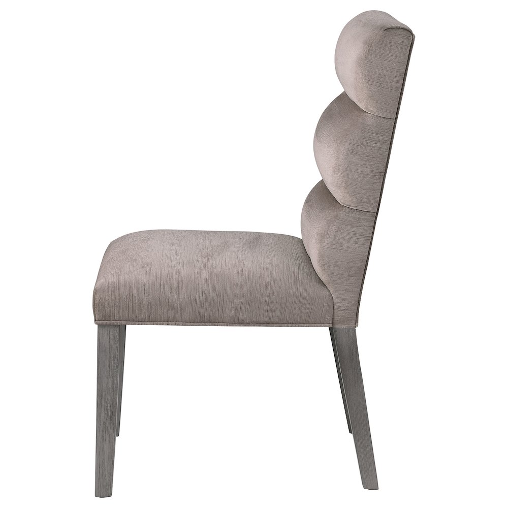 Carla Velvet Upholstered Dining Side Chair Ash (Set of 2). Picture 6