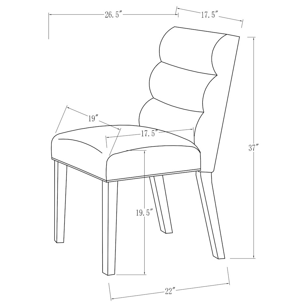 Carla Velvet Upholstered Dining Side Chair Ash (Set of 2). Picture 17