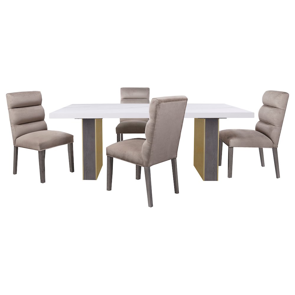 Carla Velvet Upholstered Dining Side Chair Ash (Set of 2). Picture 10