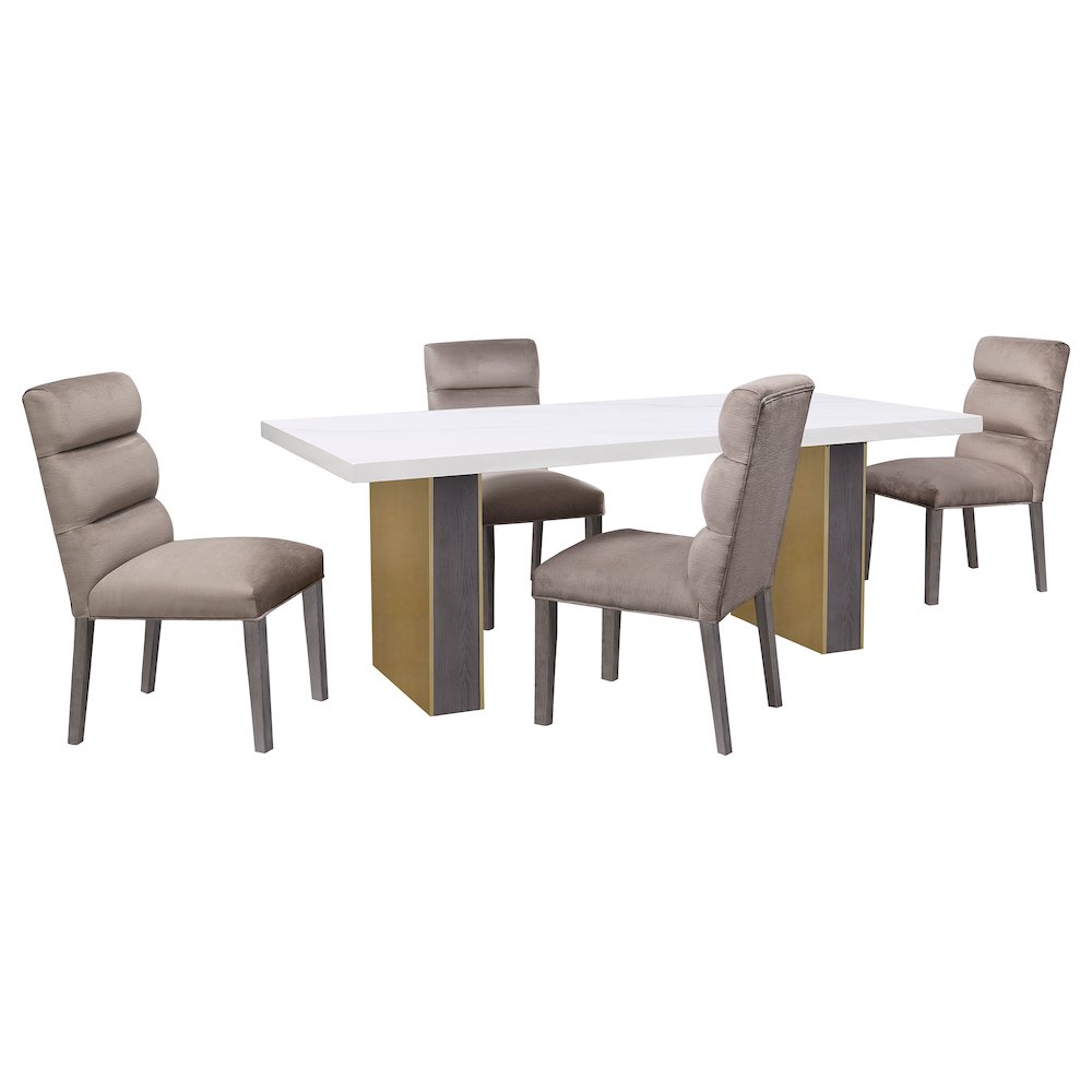 Carla Velvet Upholstered Dining Side Chair Ash (Set of 2). Picture 11