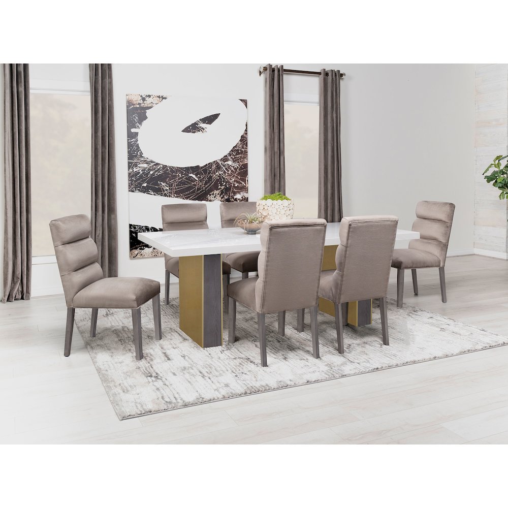 Carla Velvet Upholstered Dining Side Chair Ash (Set of 2). Picture 16