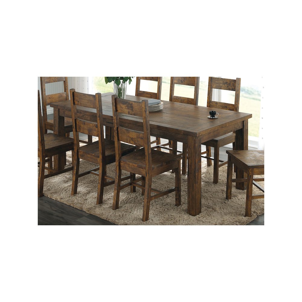Coleman Rectangular 79-inch Dining Table Rustic Golden Brown. Picture 3