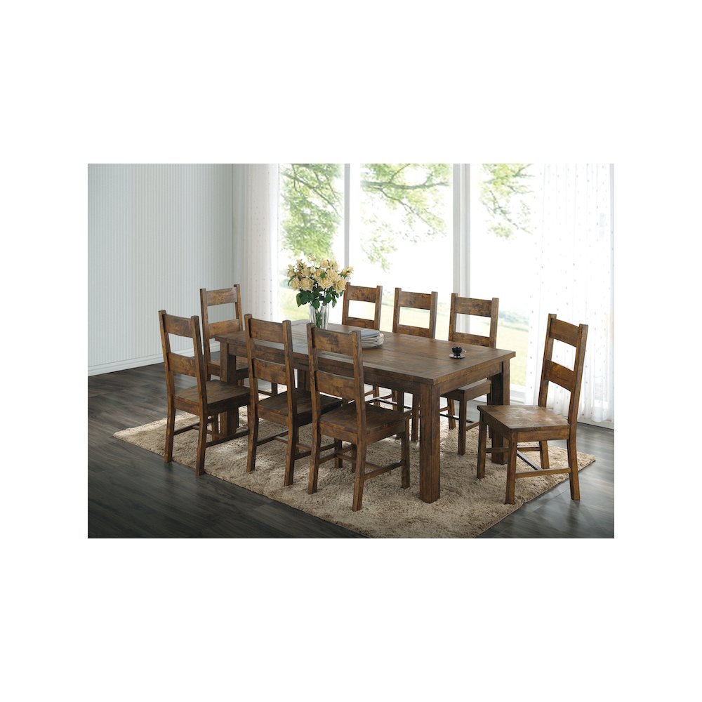 Coleman Rectangular 79-inch Dining Table Rustic Golden Brown. Picture 5