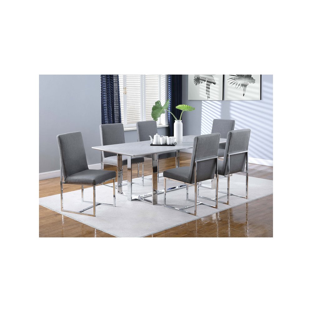Mackinnon Upholstered Dining Side Chair Grey (Set of 2). Picture 12