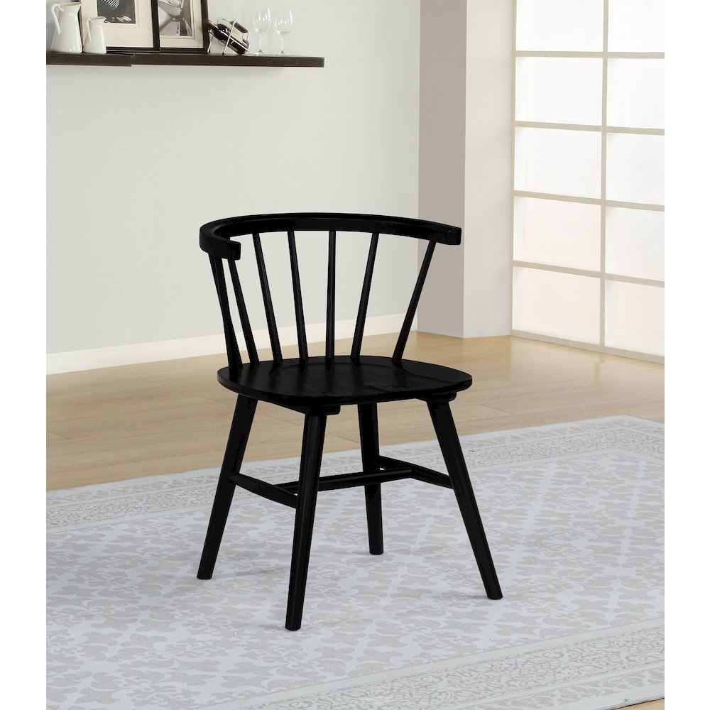 Jeffries Windsor Wood Dining Side Chair Black (Set of 2). Picture 2