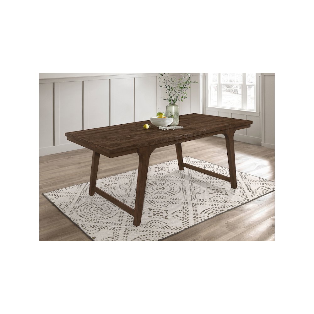 Reynolds Rectangular 79-inch Wood Dining Table Brown Oak. Picture 6