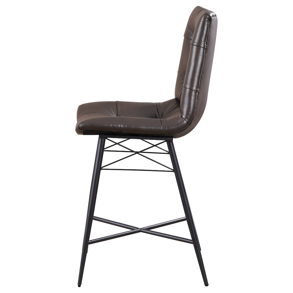 Aiken Upholstered Tufted Counter Chair Brown (Set of 2). Picture 6