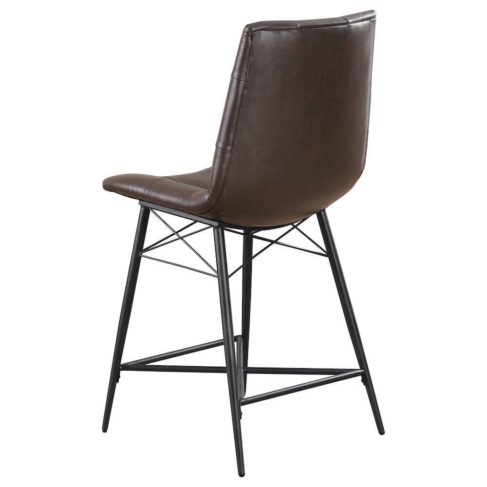 Aiken Upholstered Tufted Counter Chair Brown (Set of 2). Picture 7
