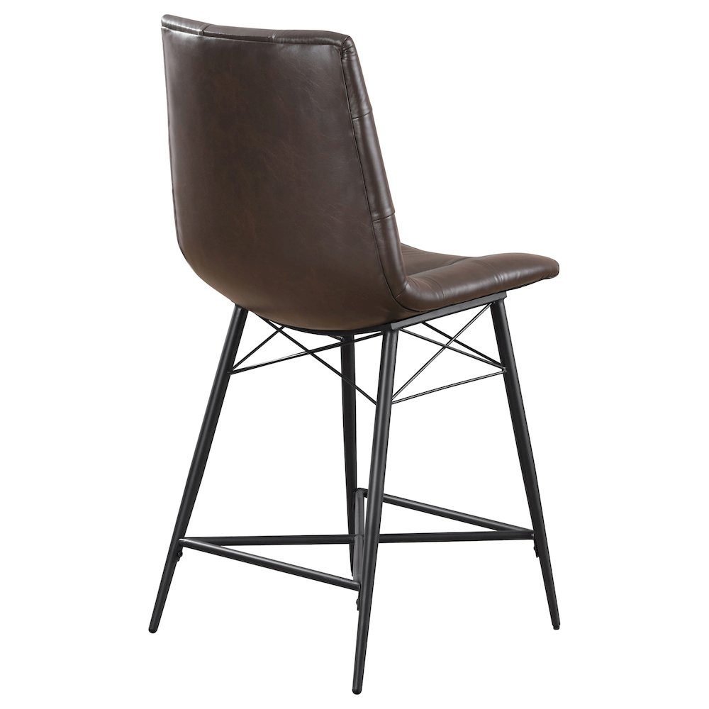 Aiken Upholstered Tufted Counter Chair Brown (Set of 2). Picture 9
