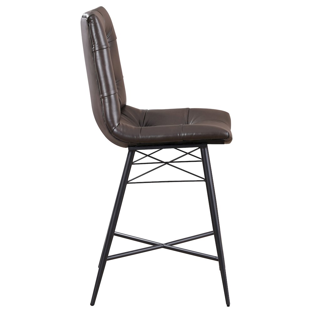Aiken Upholstered Tufted Counter Chair Brown (Set of 2). Picture 10