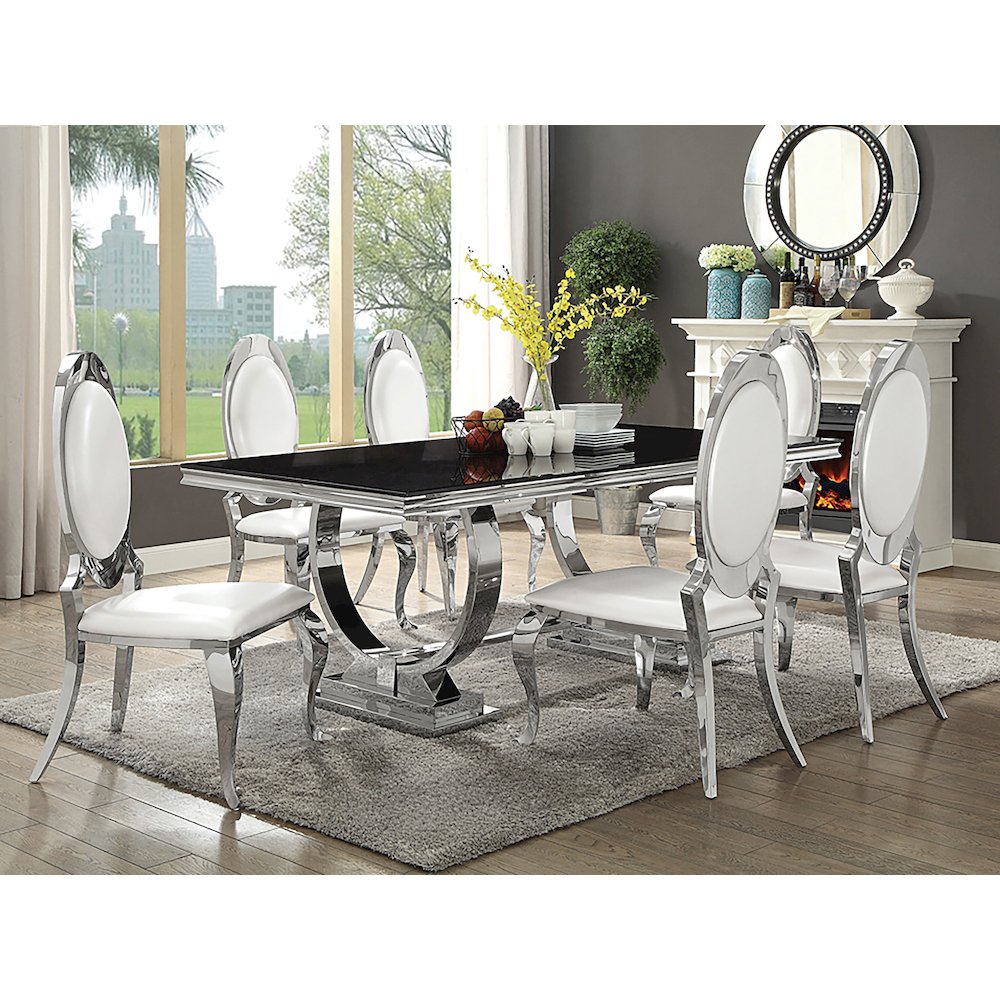 Anchorage Upholstered Dining Chair Cream White (Set of 2). Picture 12