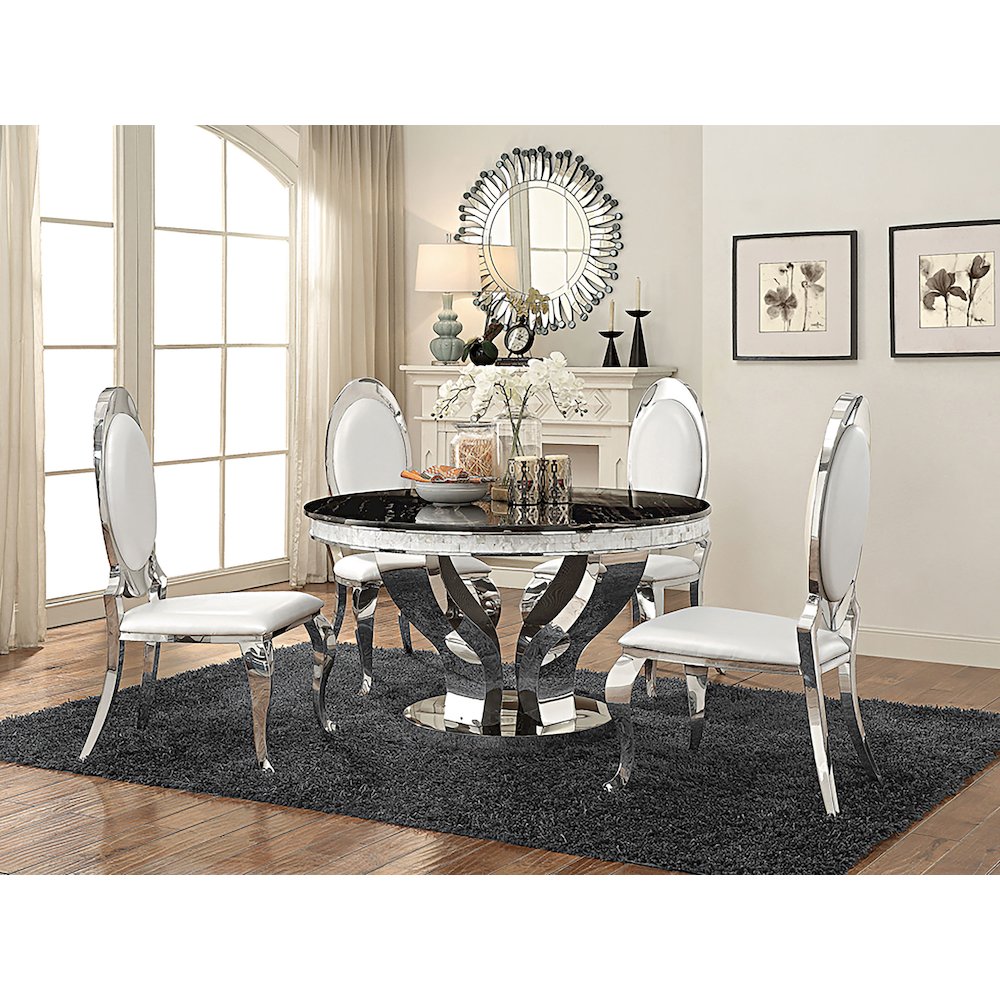 Anchorage Upholstered Dining Chair Cream White (Set of 2). Picture 13