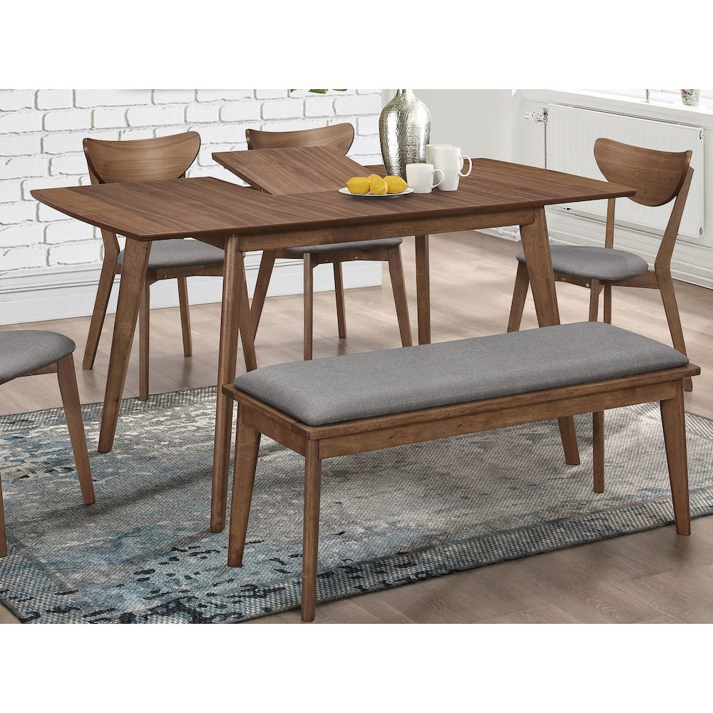 Alfredo 63-inch Extension Leaf Dining Table Natural Walnut. Picture 5