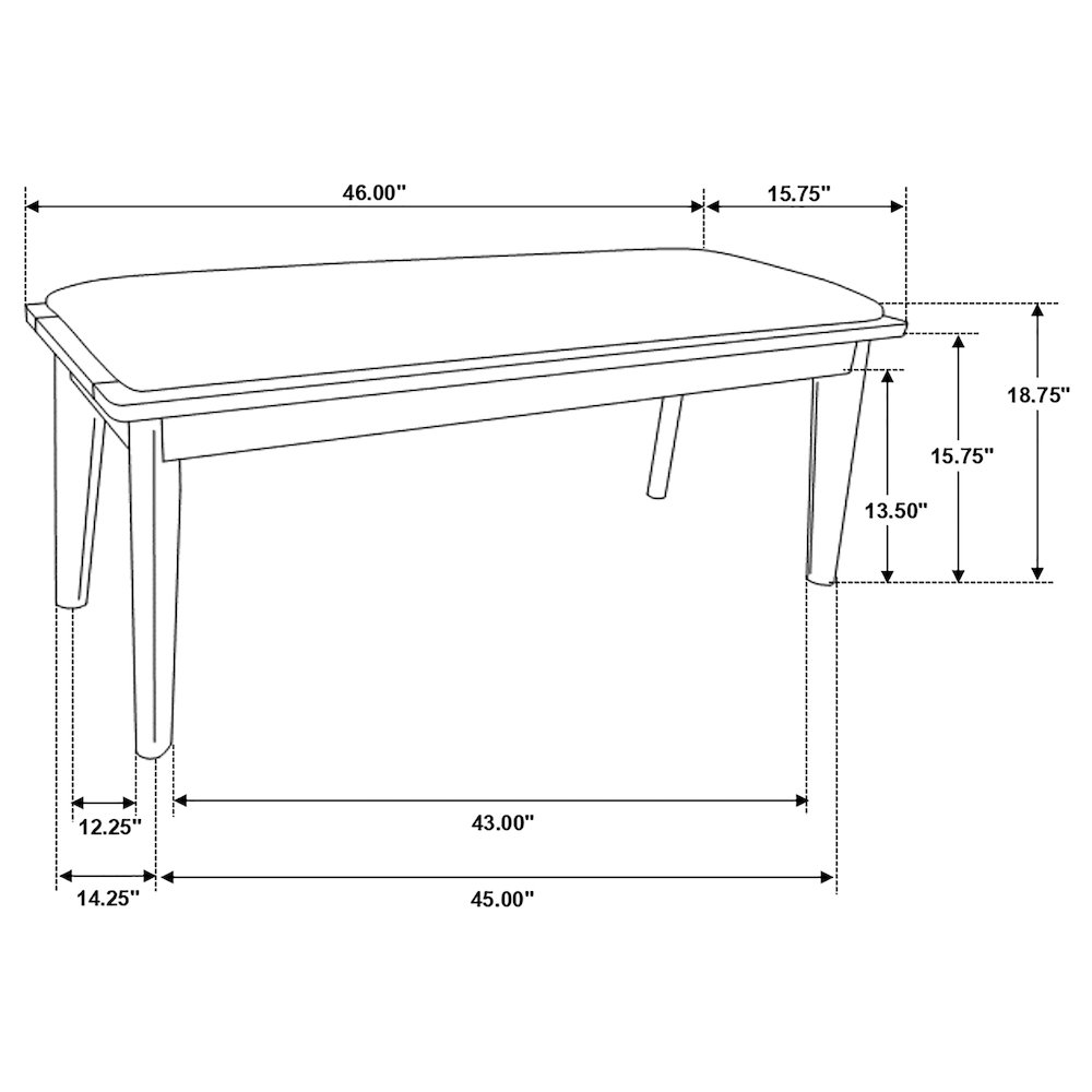 Alfredo Upholstered Dining Bench Grey and Natural Walnut. Picture 9