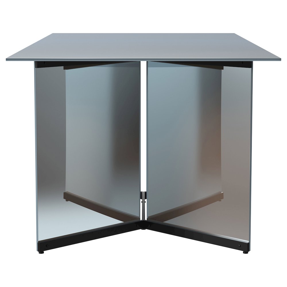 Emery 76-inch Rectangular Mirrored Dining Table Silver. Picture 5