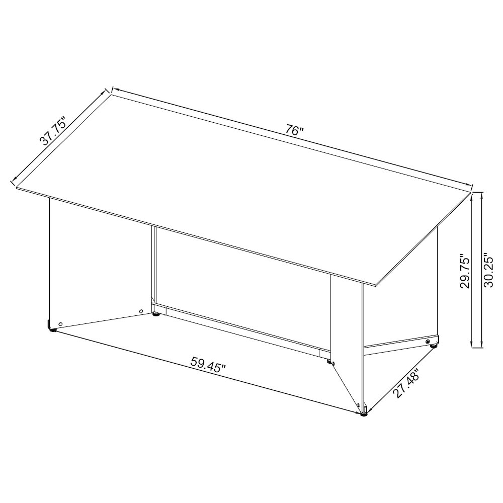 Emery 76-inch Rectangular Mirrored Dining Table Silver. Picture 16