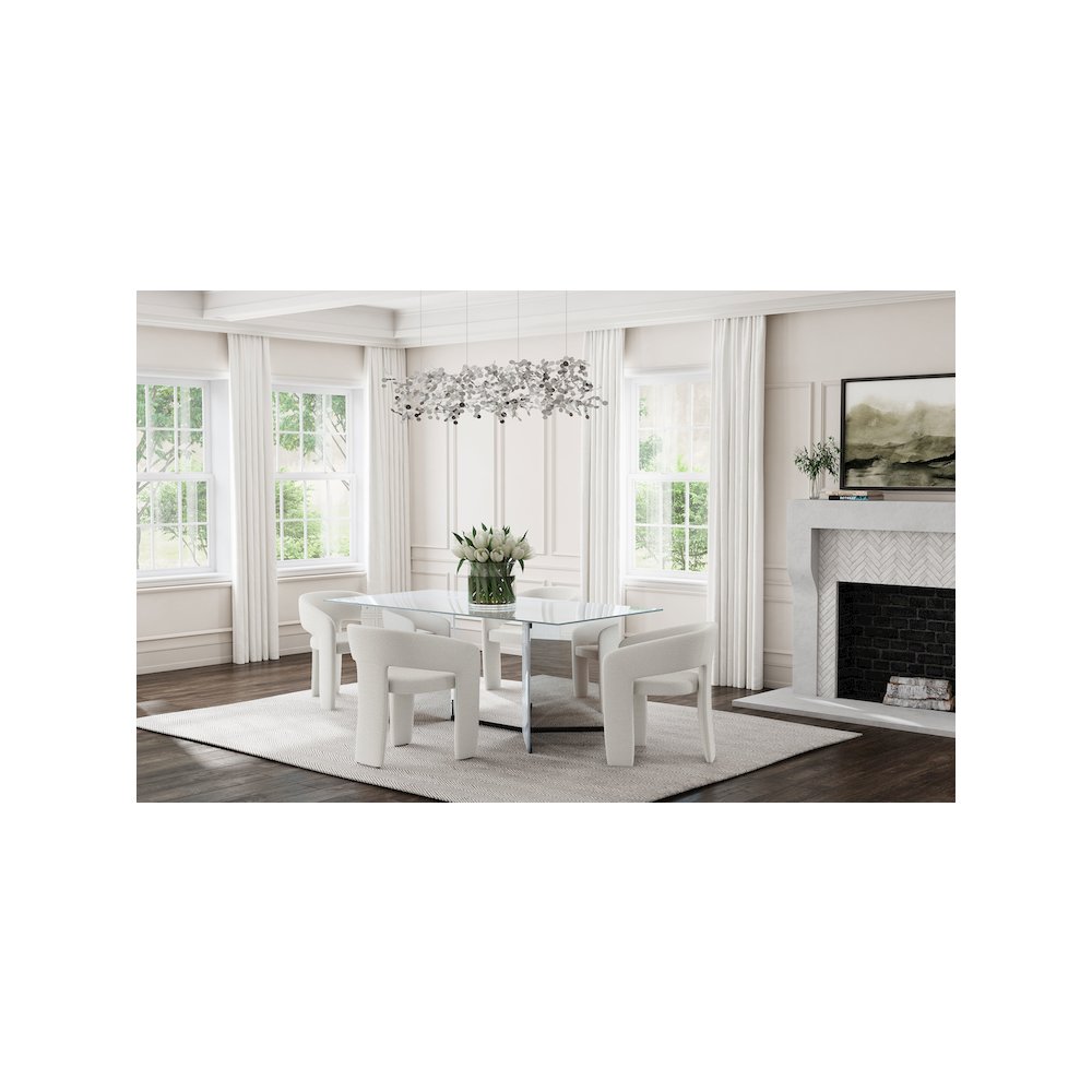 Emery 76-inch Rectangular Mirrored Dining Table Silver. Picture 13