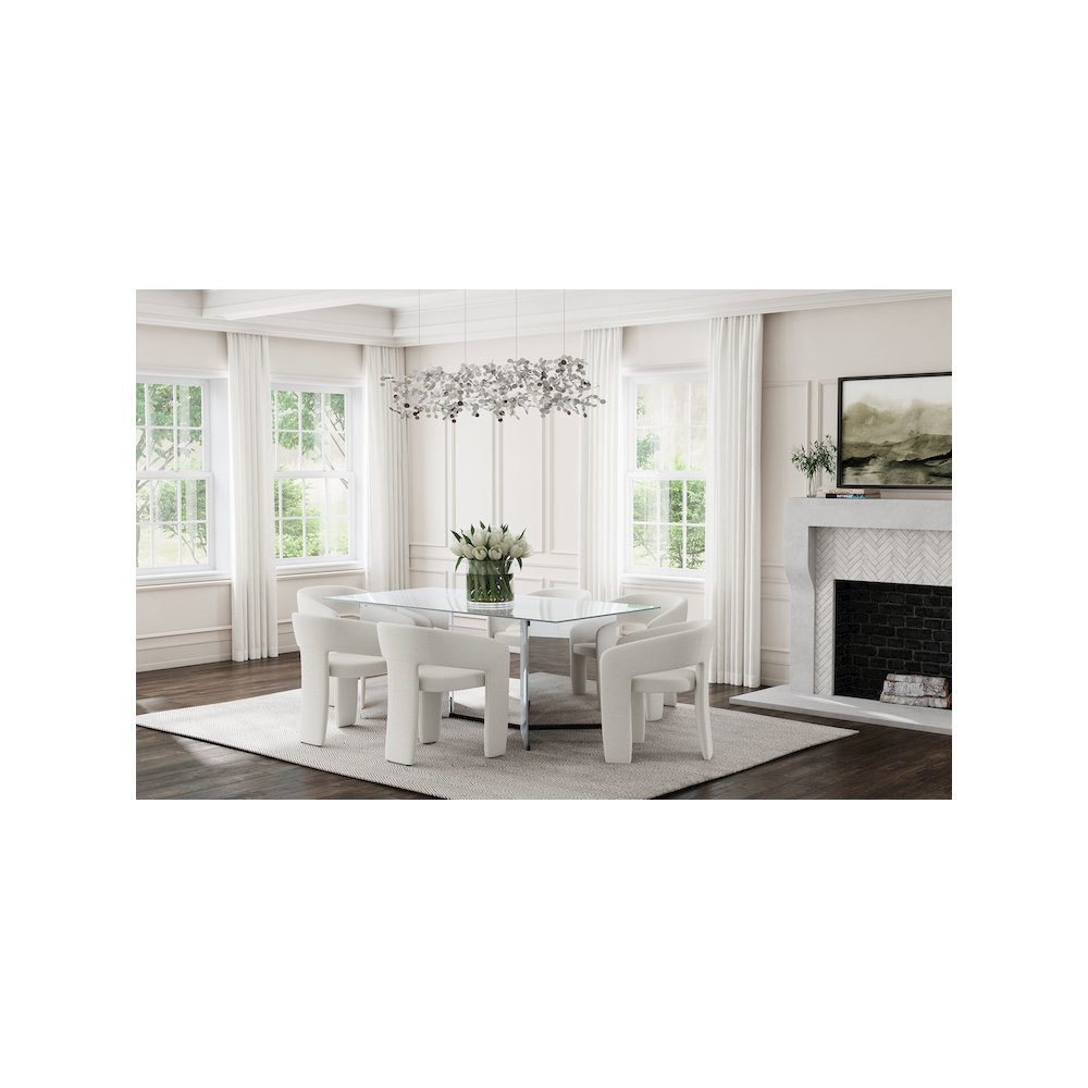 Emery 76-inch Rectangular Mirrored Dining Table Silver. Picture 15