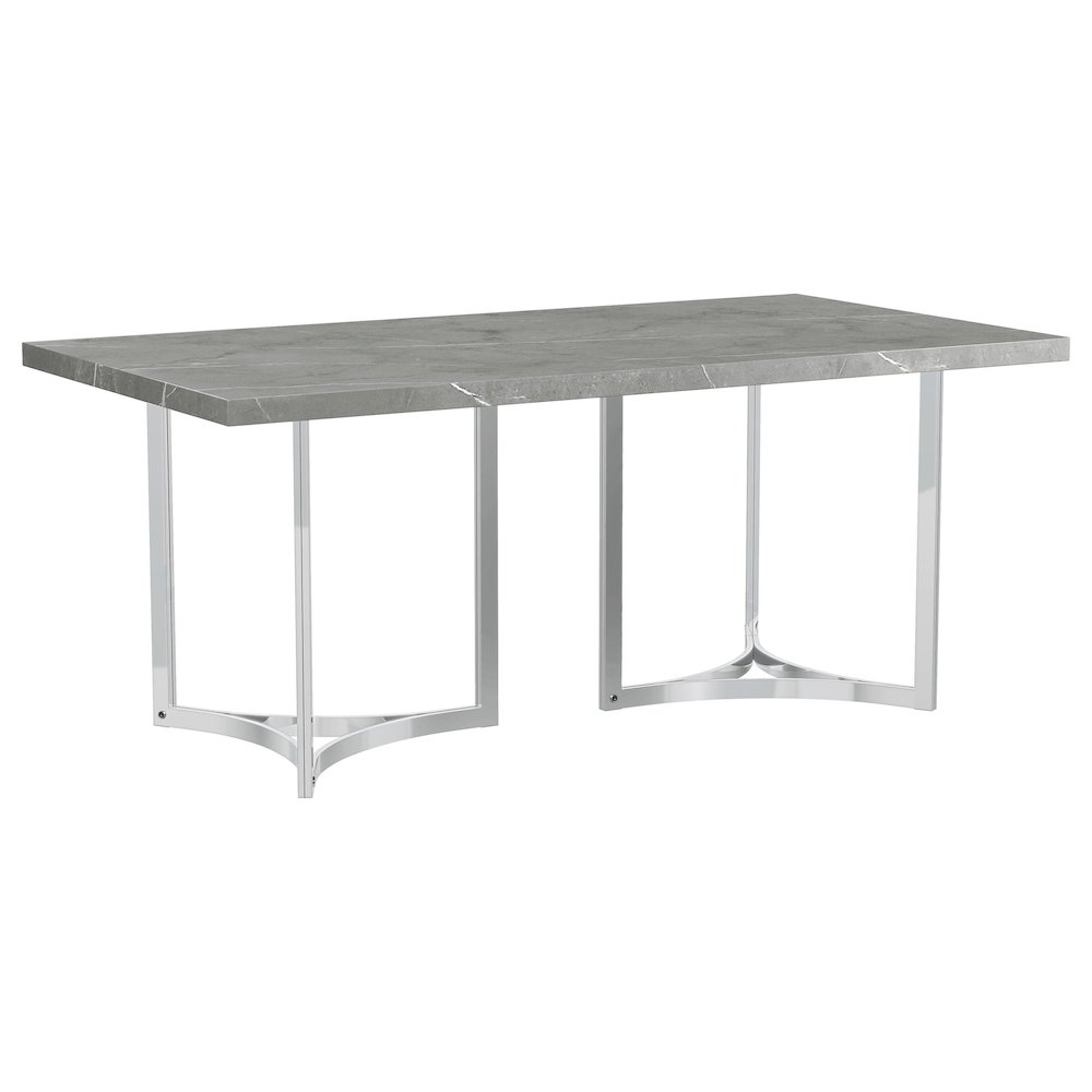 Sterling 72-inch Rectangular Dining Table Grey Faux Marble. Picture 1