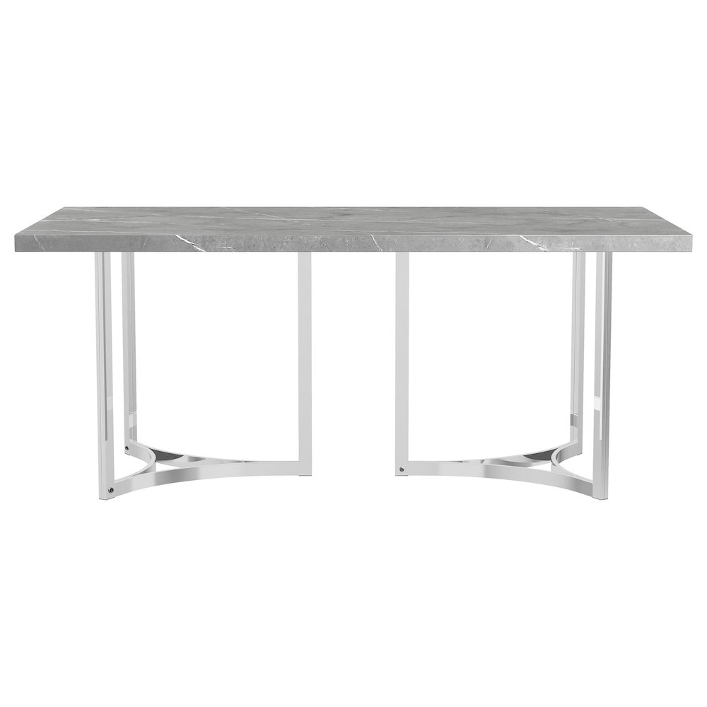 Sterling 72-inch Rectangular Dining Table Grey Faux Marble. Picture 3