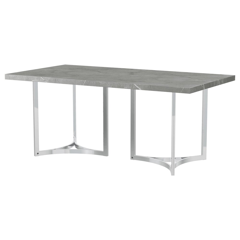 Sterling 72-inch Rectangular Dining Table Grey Faux Marble. Picture 4