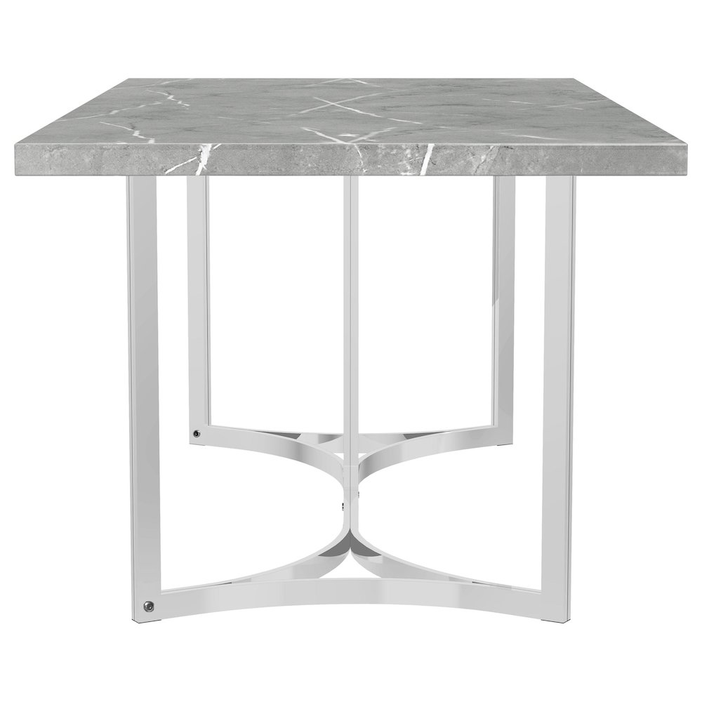 Sterling 72-inch Rectangular Dining Table Grey Faux Marble. Picture 5