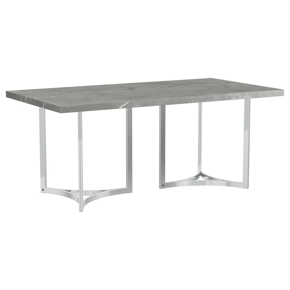 Sterling 72-inch Rectangular Dining Table Grey Faux Marble. Picture 6